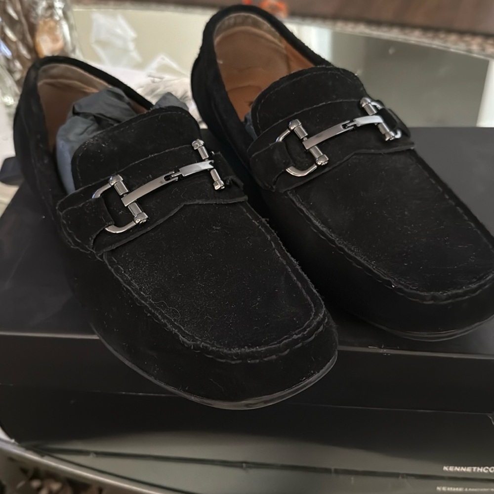 Alfani Black Suede Leather Loafers Size 10M